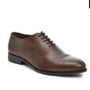 Tahari Nathan Cap Toe Oxford Brown Leather Dress Shoes 10 NEW With Tags